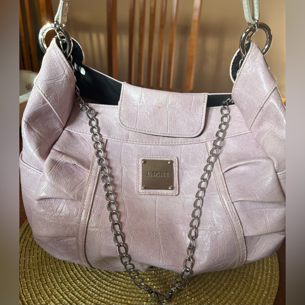 MICHE “MARTHA” PINK SATCHEL BUCKET BAG. EUC